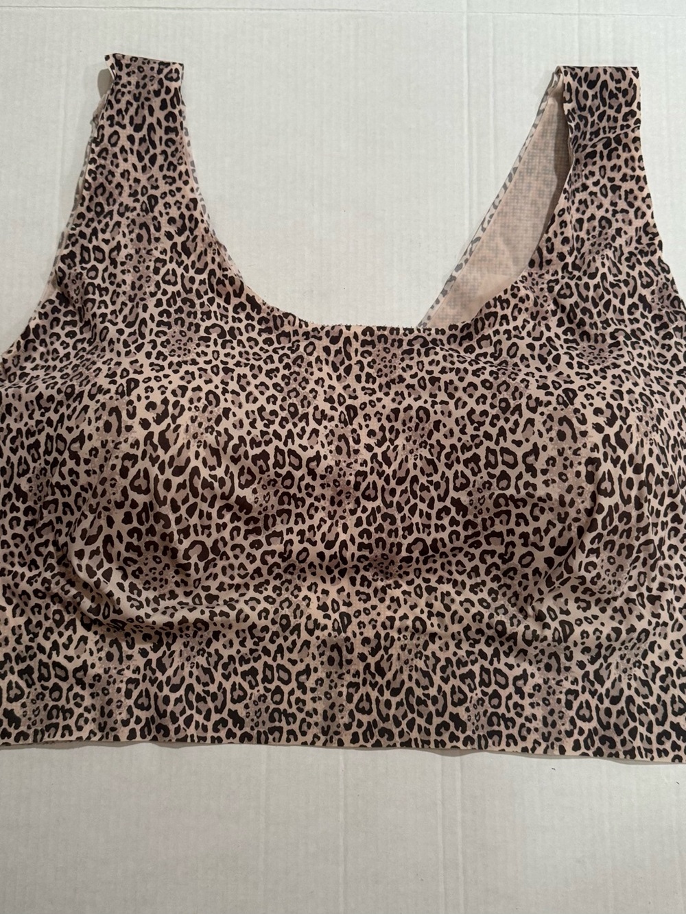 Bali Leopard Print Wireless Bralette - Brown/Black Sz 3XL